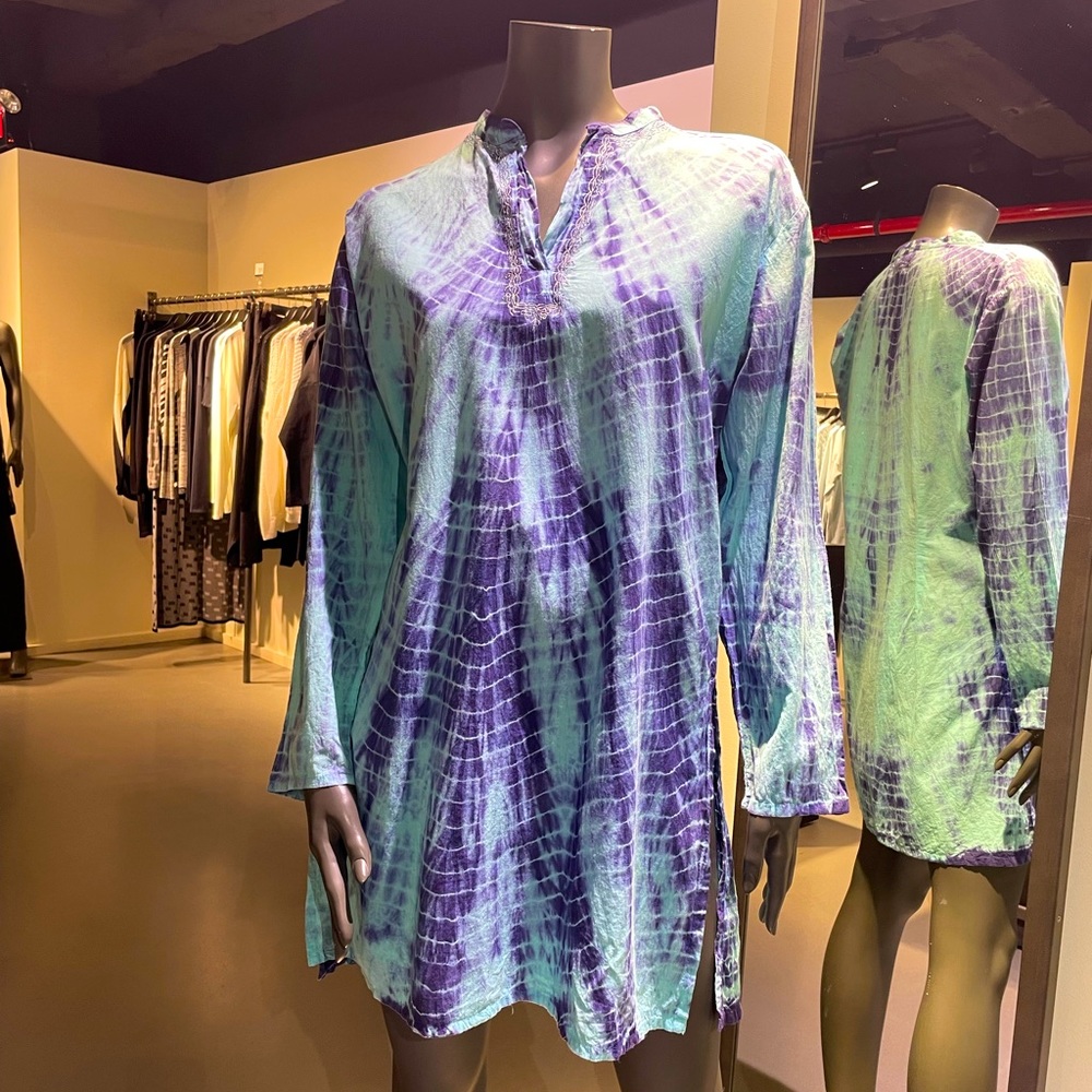 Fun tie-dye cotton tunic - beautiful blue’s